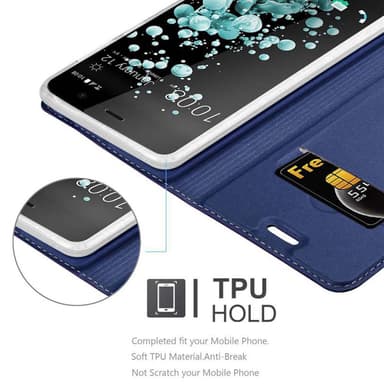 HTC U PLAY lommebokdeksel etui (blå)