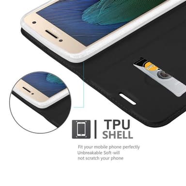Motorola MOTO G5 PLUS lommebokdeksel etui (svart)
