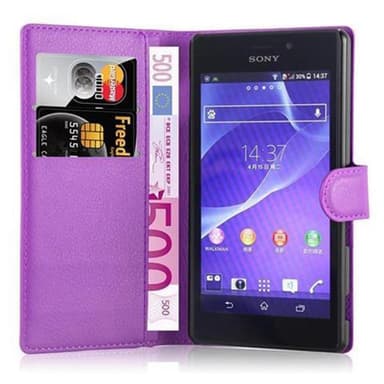 Sony Xperia M2 / M2 AQUA Deksel Etui Case (lilla)