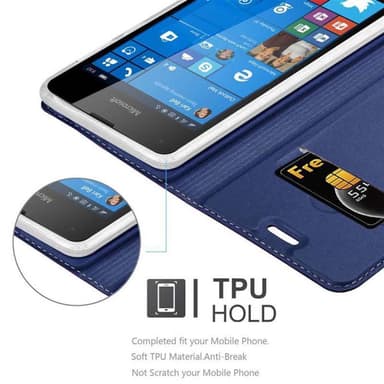 Nokia Lumia 550 lommebokdeksel etui (blå)