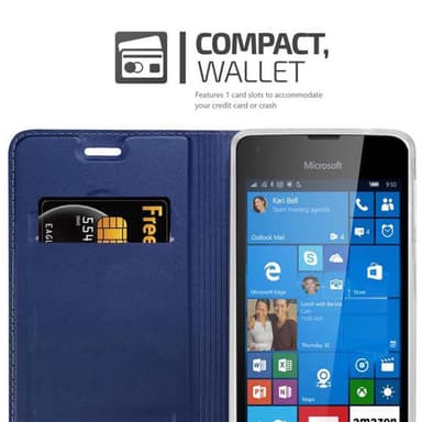 Nokia Lumia 550 lommebokdeksel etui (blå)