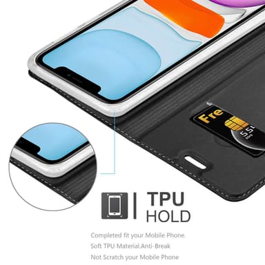 iPhone 11 lommebokdeksel etui (svart)