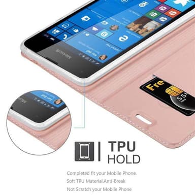 Nokia Lumia 550 lommebokdeksel etui (rosa)