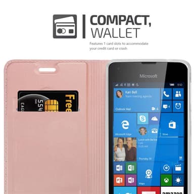 Nokia Lumia 550 lommebokdeksel etui (rosa)