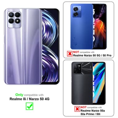 Realme 8i / Narzo 50 4G Deksel Etui Case (svart)