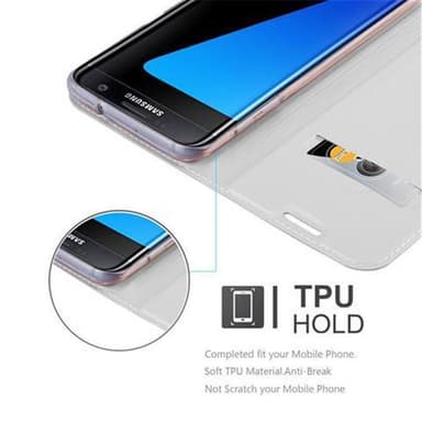 Samsung Galaxy S7 EDGE lommebokdeksel etui (sølv)