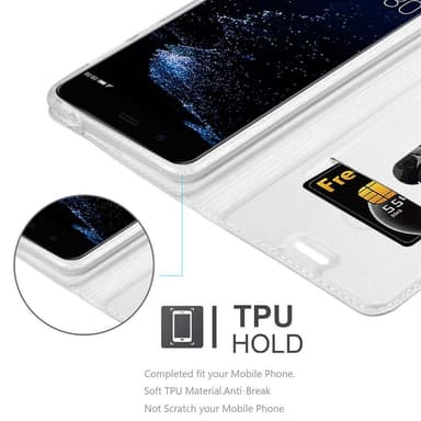 Huawei P10 PLUS lommebokdeksel etui (sølv)