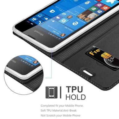 Nokia Lumia 550 lommebokdeksel etui (svart)