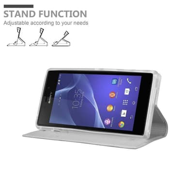 Sony Xperia M2 / M2 AQUA lommebokdeksel etui (sølv)