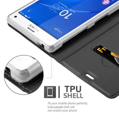 Sony Xperia Z3 lommebokdeksel etui (svart)