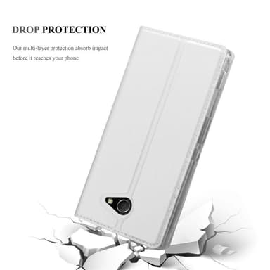 Sony Xperia M2 / M2 AQUA lommebokdeksel etui (sølv)