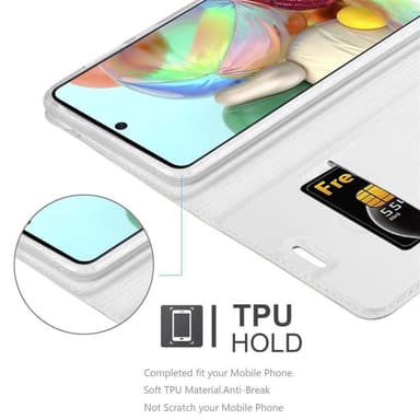 Samsung Galaxy A71 4G lommebokdeksel etui (sølv)