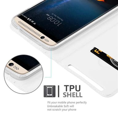 ZTE Axon 7 lommebokdeksel etui (sølv)
