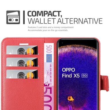 Oppo FIND X5 Deksel Etui Case (rød)