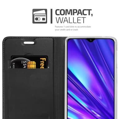 Realme 5 / 5i / 6i / C3 lommebokdeksel etui (svart)