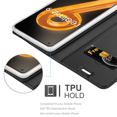 Realme 9 4G / 9 PRO+ lommebokdeksel etui (svart)