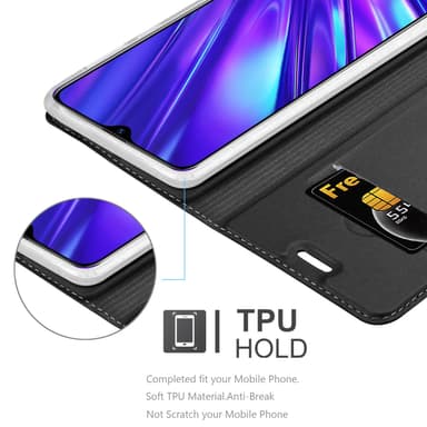 Realme 5 / 5i / 6i / C3 lommebokdeksel etui (svart)
