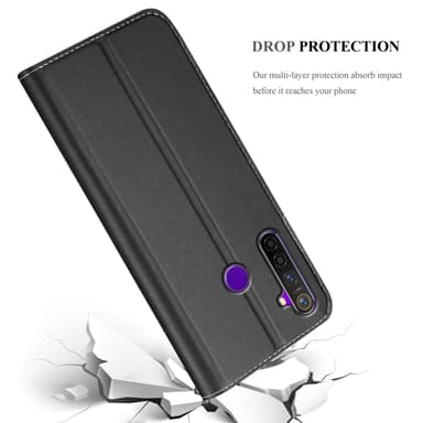 Realme 5 / 5i / 6i / C3 lommebokdeksel etui (svart)