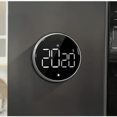 Digital kjøkkentimer, magnetisk nedtellingstidtaker med stort LED-display Sort