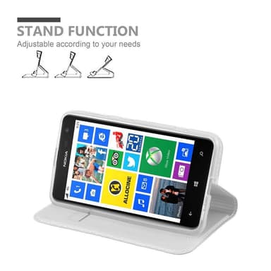Nokia Lumia 625 lommebokdeksel etui (sølv)