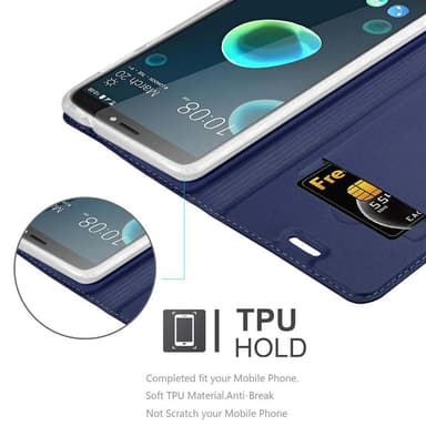 HTC Desire 12 PLUS lommebokdeksel etui (blå)