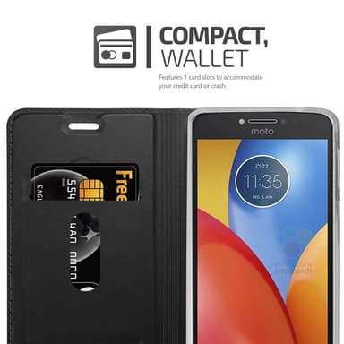 Motorola MOTO E4 lommebokdeksel etui (svart)