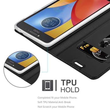 Motorola MOTO E4 lommebokdeksel etui (svart)