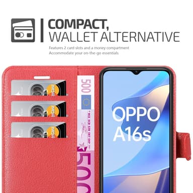 Oppo A16s / A54s Deksel Etui Case (rød)