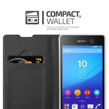 Sony Xperia M5 lommebokdeksel etui (svart)