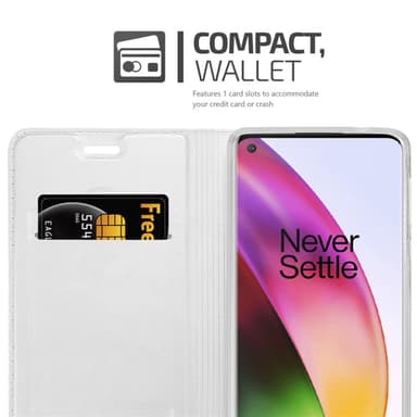 OnePlus 8 lommebokdeksel etui (sølv)