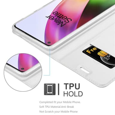OnePlus 8 lommebokdeksel etui (sølv)