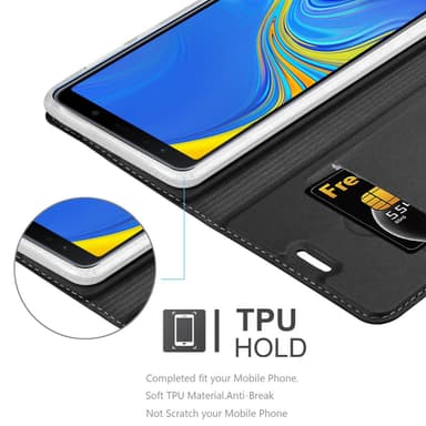 Samsung Galaxy A7 2018 lommebokdeksel etui (svart)