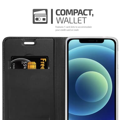 iPhone 12 MINI lommebokdeksel etui (svart)