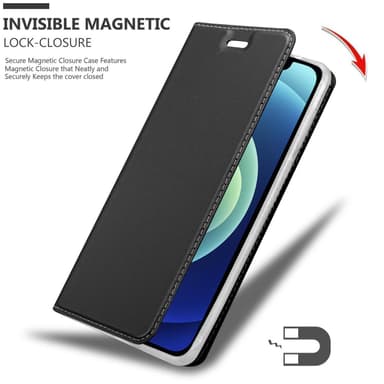 iPhone 12 MINI lommebokdeksel etui (svart)