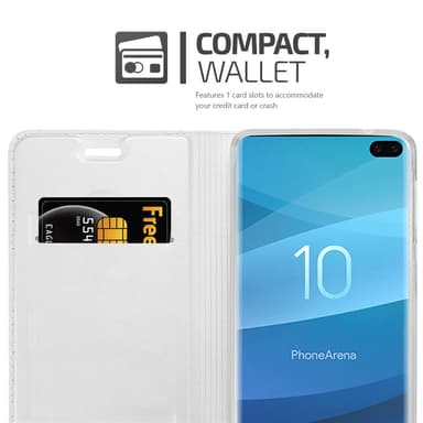 Samsung Galaxy S10 PLUS lommebokdeksel etui (sølv)
