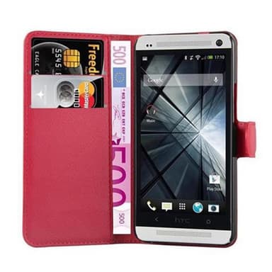 HTC ONE M7 Deksel Etui Case (rød)