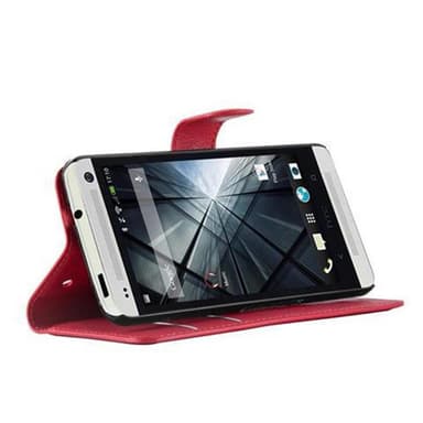 HTC ONE M7 Deksel Etui Case (rød)
