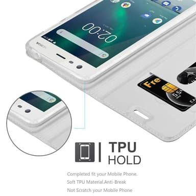Nokia 2 2017 lommebokdeksel etui (sølv)