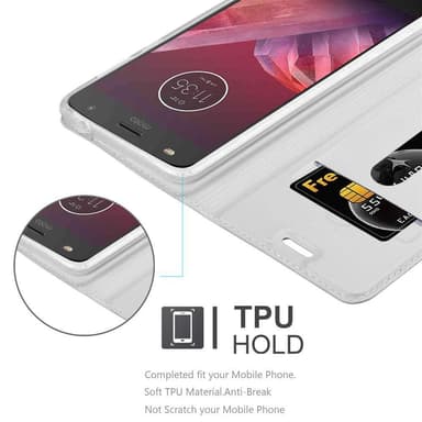 Motorola MOTO Z2 lommebokdeksel etui (sølv)