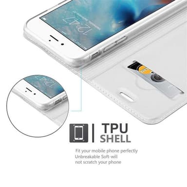 iPhone 6 PLUS / 6S PLUS lommebokdeksel etui (sølv)