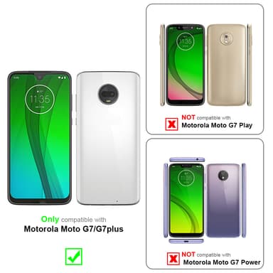 Motorola MOTO G7 / G7 PLUS Deksel Etui Case (svart)