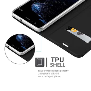 Huawei P10 LITE lommebokdeksel etui (svart)
