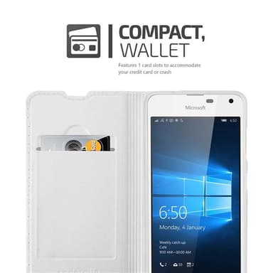 Nokia Lumia 650 lommebokdeksel etui (sølv)