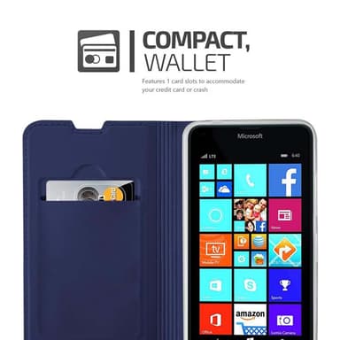Nokia Lumia 640 lommebokdeksel etui (blå)