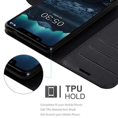 Nokia 5.1 Deksel Etui Case (svart)