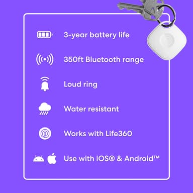 Life360 Tile Mate (2024) - 1-Pack (White)