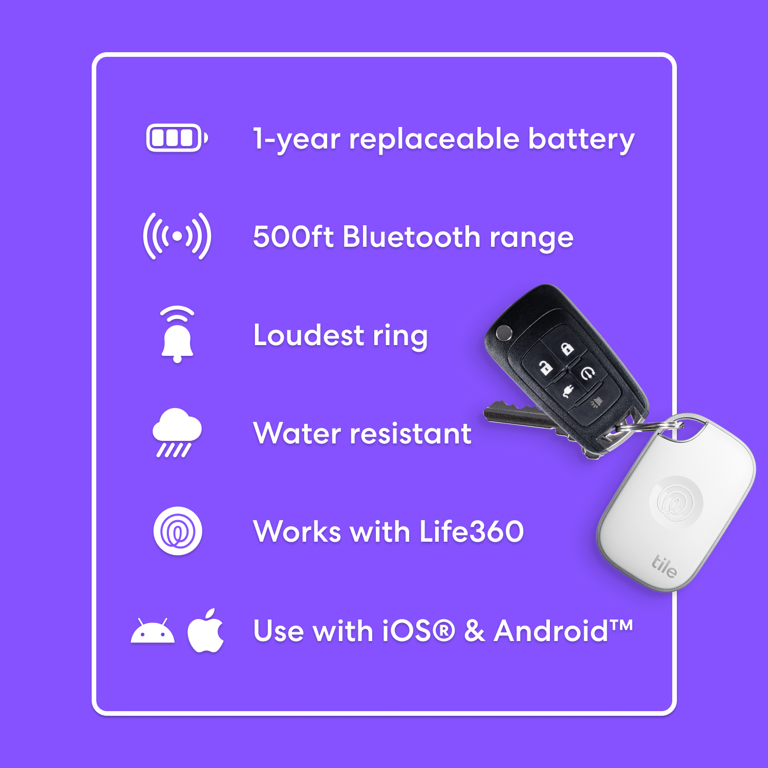Life360 Tile Pro (2024) - 4-Pack (Black/White)