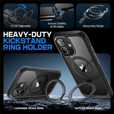 SUPCASE UB Mag Stand deksel iPhone 16 - Svart