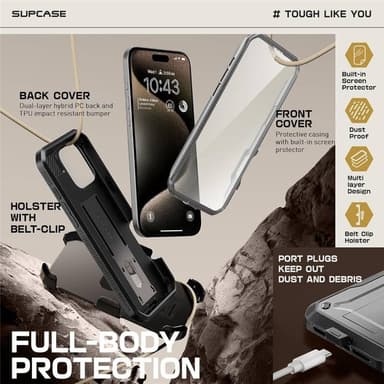 SUPCASE UB Pro deksel iPhone 16 Pro Max - TiGray