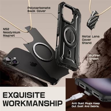 SUPCASE UB Mag XT deksel iPhone 16 - Svart